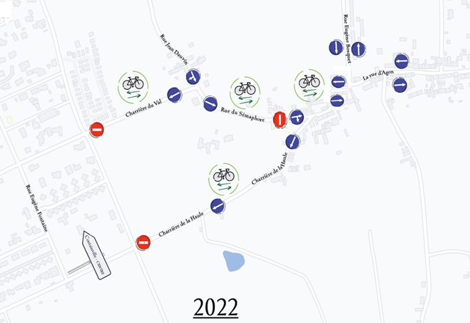 Circulation : chemin du val, rue du Sémaphore et charrière de la Haule