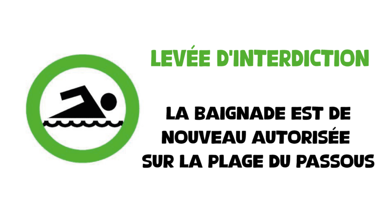 Levée d’interdiction : la baignade de nouveau autorisée au Passous