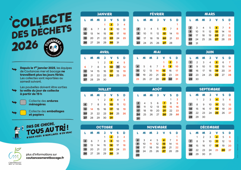Calendrier de la collecte des déchets