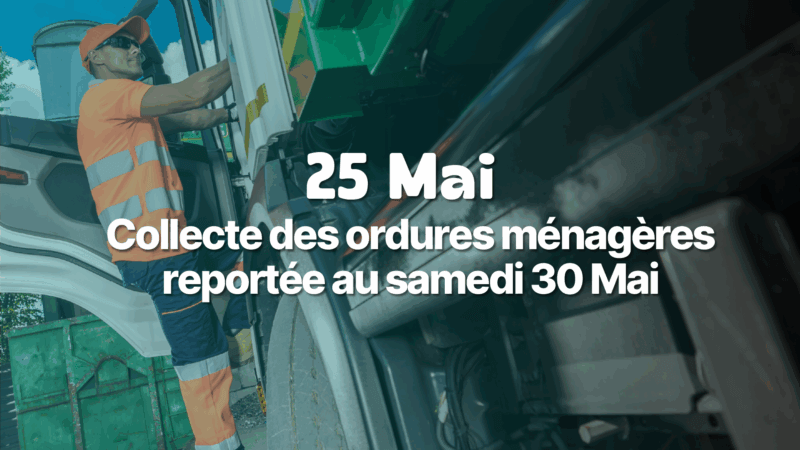 Lundi de Pentecôte (25 mai) : collecte des ordures reportée au 30 mai