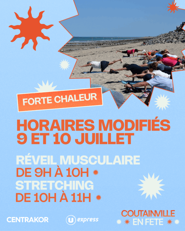 Réveil musculaire et stretching : changement d&rsquo;horaires les 9 et 10 juillet !