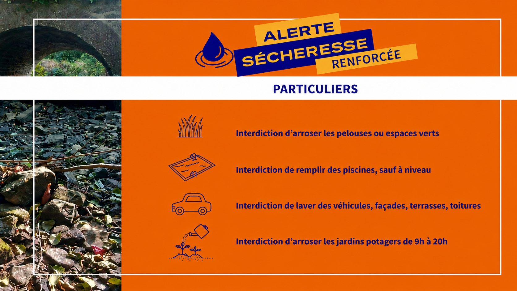 Alerte sécheresse renforcée : des restrictions d’eau sont à respecter