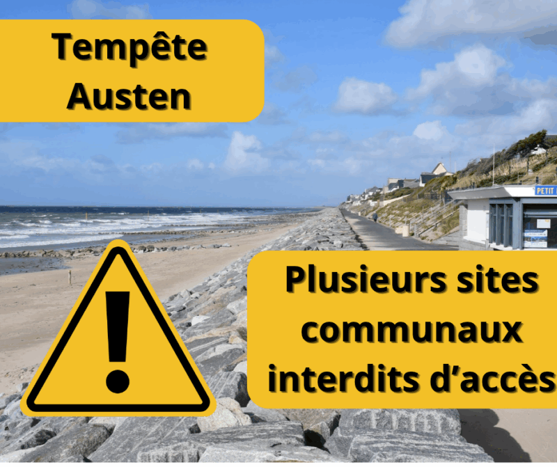 Tempête Austen : fermeture temporaire de plusieurs sites communaux et de la mairie